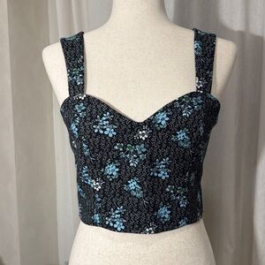 NWT- Anthropologie Sachin & Babi SNWT Jacquard Corset Tank Top Tapestry Crop